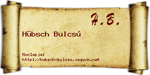 Hübsch Bulcsú névjegykártya
